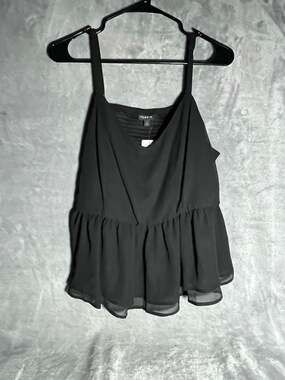 Torrid Black Chiffon Peplum Tank Top